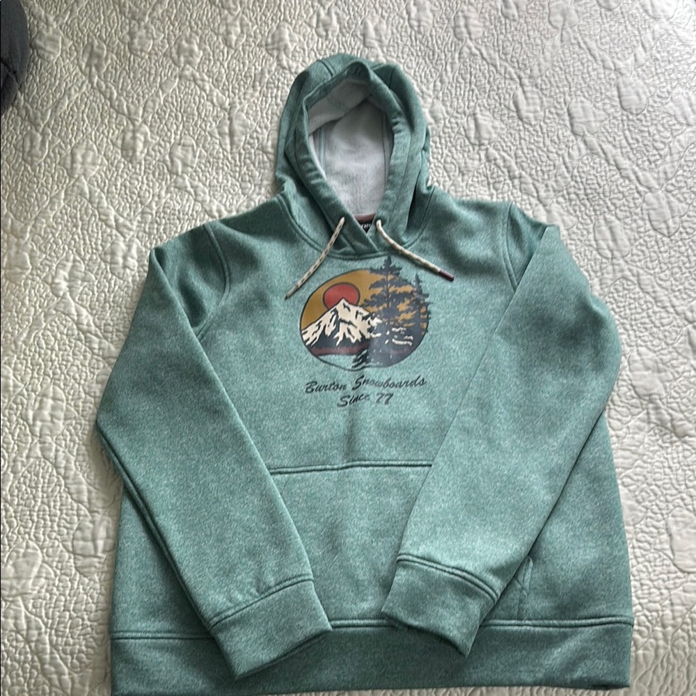 Burton Green Hoodie with Mountain Graphic